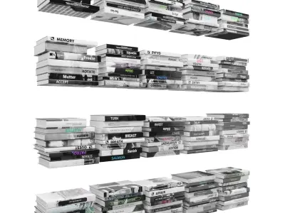 Books 150 pieces 2-5-3 Low-poly 3D model