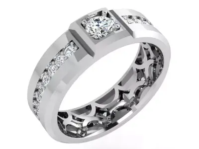 Channel Setting Band Ring 4417 3D print model