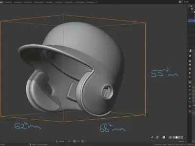 Batting helmet 3D print model