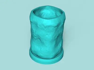 Vase 16 with Plate - Simple Plant Pot - Home Decor 3D print model