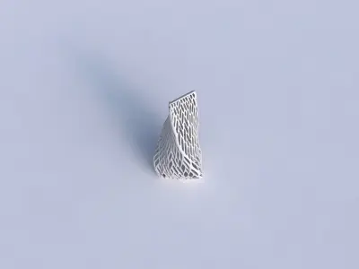 Vase twist puffy tipped triangle with twisted lattice tiles 3D print model