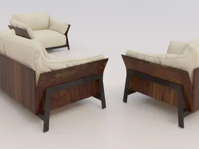 sofa set revit model 3D model