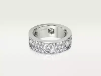 AMOUR - RING - 6 DIAMONDS - CLASSIC VERSION 3D print model