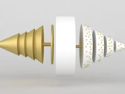 Christmas Trees With Stars 3D model