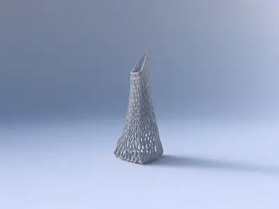Vase grounded tipping triangle with twisted lattice tiles 3D print model