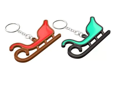 Santa Sleigh 3D Print Keychain Collection 3D print model