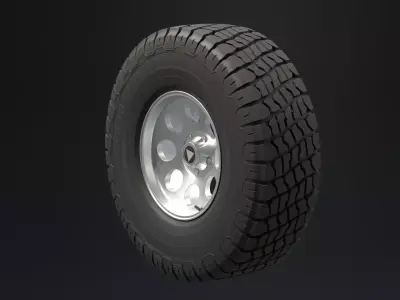 Generic off-road Tire and Rim 3D model