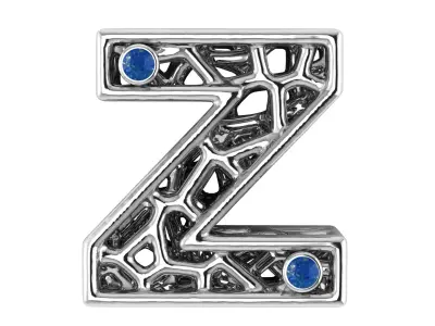 SIMPLE ALPHABET Z PENDANT 3D PRINTABLE MODEL  3D print model