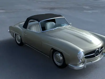 Mercedes 190SL with Interior Soft Top 3D model