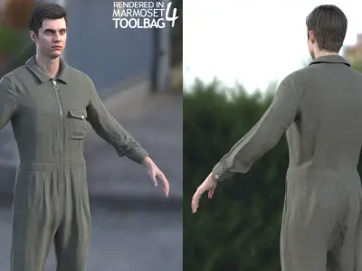 Mens and Womens Jumpsuits 3D Model Collection