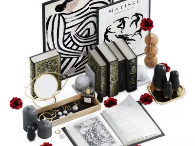 Black decorative set 3D model