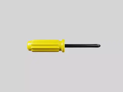 Yellow screwdriver tool 3D model