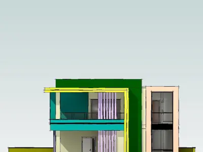Duplex Villa 225 Sq Meters  Revit model 3D model