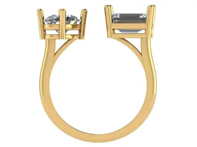 toi and moi ring  3D print model