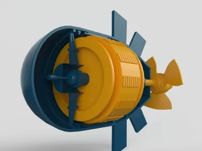 Hydroelectric power station 3D model