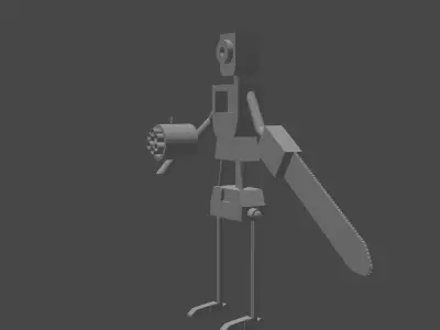 Really simple low poly robot  Free 3D model