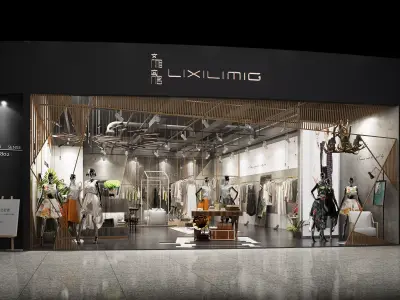 Boutique - girls and women clothing store 3D model