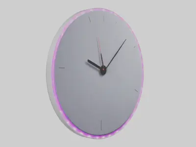 LED Wall Clock model Low-poly 3D model