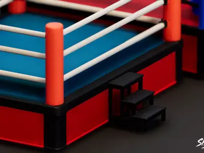 Boxing Gym Equipment Pack Low-poly 3D model