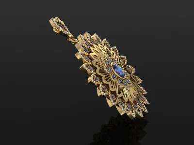 Gold Necklace Mandala 3D print model