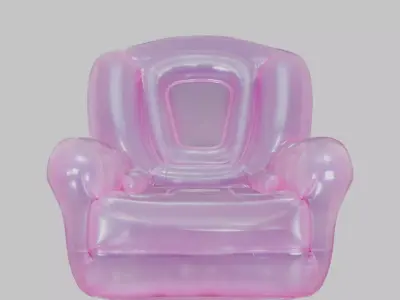 Inflatable Pink Chair Low-poly 3D model