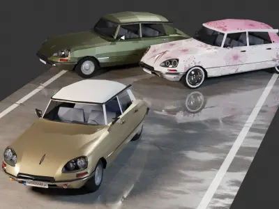 Citroen DS Low-poly 3D model