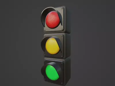 Modular Traffic Light  Low-poly 3D model