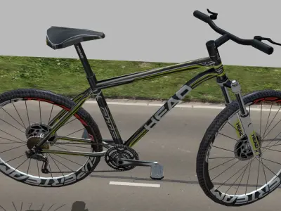 Mountain sport bicycle Low-poly 3D model