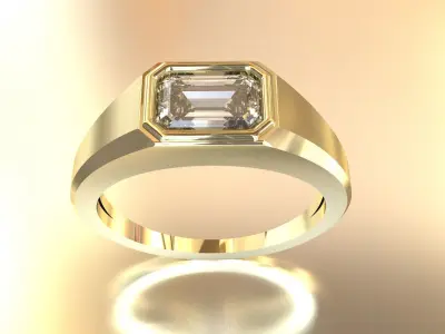 Emerald Signet Ring  3D print model