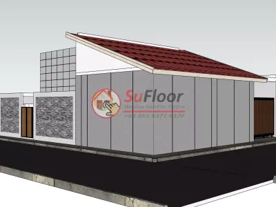 House 14x11m code 664 - Sketchup 3D model 3D model 3D model