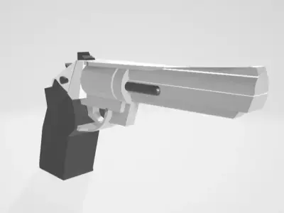 Decorative 3D model of a revolver Free low-poly 3D model