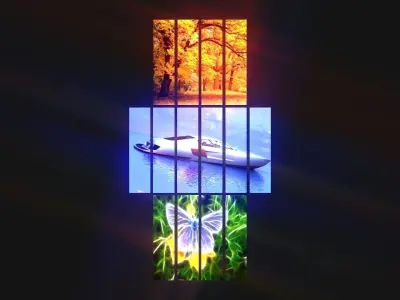 Split Art boards collection Low-poly 3D model