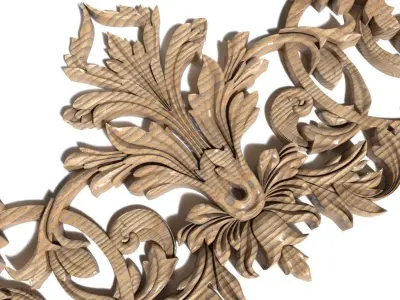 Cartouche-018 ornate gold leaf 3D model