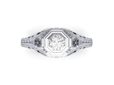 Flower Art Deco Ring 3D print model