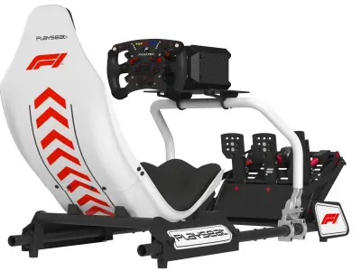 Playseat Formula Instinct F1 Edition Racing Chair and 3 Monitors 3D model
