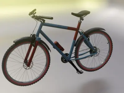 bicycle Low-poly 3D model 5
