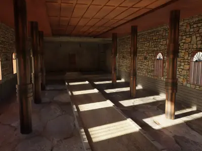 Kings Hall Interior Low-poly 3D model