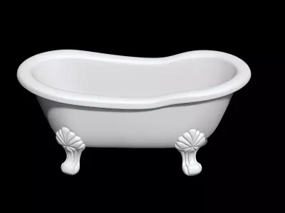 Clawfoot Bathtub 3D Model Vintage Bathroom Fixture 3D print model