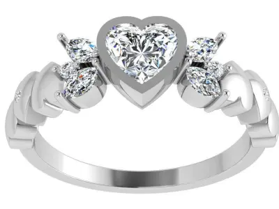Heart Bezel Ring 4544 3D print model