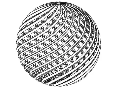 Wireframe Shape Geometric Twisted Sphere 3D print model