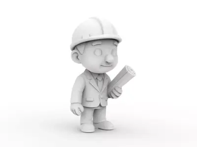 Cartoon Engineer 3D Printable 3D print model