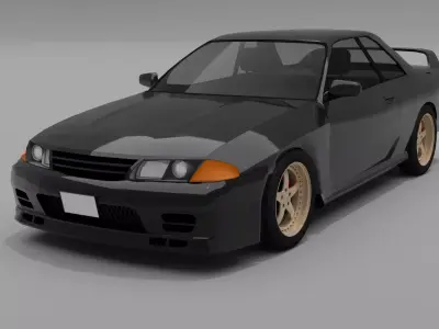Nissan GTR 32 game ready  Low-poly 3D model