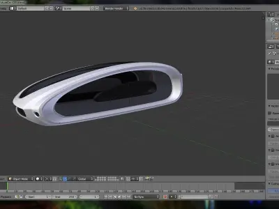 Future sci-fi car vehicle Low-poly 3D model