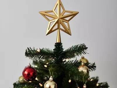 Geometric Star Christmas Tree Topper STL File  3D Printable 3D print model