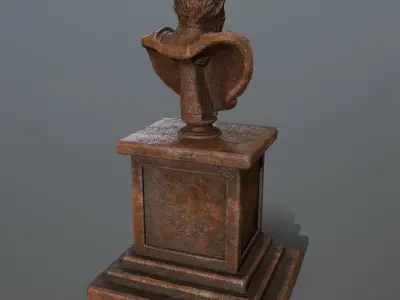 hercules bust of roman man Low-poly 3D model
