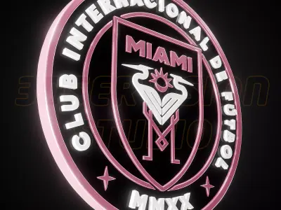 Inter Miami CF logo - Cinematic - 3D print 3D model