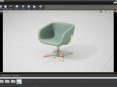 PlusHalle Scoop Chair UE4 Low-poly 3D model
