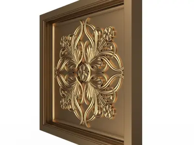 Carved Ceiling Tile 05 Low-poly 3D model