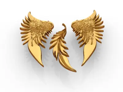 Wings Printable carved decor 02 3D print model
