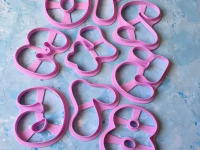 Set of numbers Cookie Cutter 3D print model